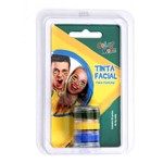 Tinta Facial Cremosa Kit com 3 Verde Amarelo e Azul - Copa do Mundo