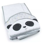 Toalha de Banho com Capuz Panda Cinza - Coração de Mãe