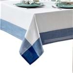 Toalha de Mesa Chamonix Naturalle Fashion Branca C/Azul 1,40X1,40 Quadrada