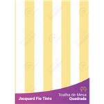 Toalha de Mesa Quadrada em Tecido Jacquard Listrado Amarelo Fio Tinto 1,40m X 1,40m