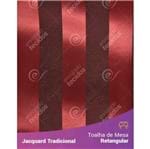 Toalha de Mesa Retangular em Tecido Jacquard Vermelho e Preto Listrado Tradicional 1,40m X 2,10m