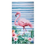 Toalha de Praia Aveludada Estampada Flamingo Santista