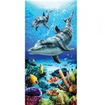 Toalha de Praia Gigante Dohler Golfinhos Dolphins Life Blue