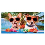 Toalha de Praia Lepper Aveludada Summer Dog Aloha