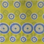 Toalha Estampada Retangular Tnt Poá Amarelo Azul e Branco 1,40x2,20m