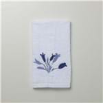 Toalha Lavabo Purple Flowers - Branco-roxo - 30x50