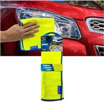 Toalha Microfibra Premium Limpeza Automotiva Amarelo e Azul para Carro e Moto