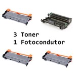3 Toner 1 Fotocondutor Compatível Brother Tn2340 Tn2370