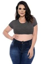 Top Cropped Striped Plus Size 2900272-GG