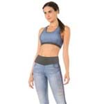 Top Live Jeans Strappy Marbled Azul P
