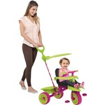 Triciclo Smart Plus com Capota Brinquedos Bandeirante Rosa e Verde