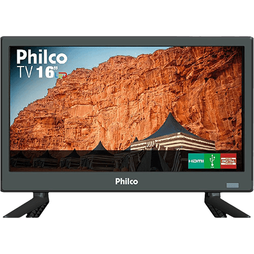 TV LED 16" Philco HD PTV16S86D com Conversor Digital 2 HDMI 1 USB 60Hz