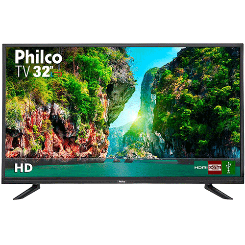 TV LED 32" Philco PTV32D12D HD com Conversor Digital 1 USB 2 HDMI 60Hz - Preta