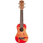 Ukulele Fender 095 5653 Piha'eu Red Hula Soprano 009 Natural With Hula