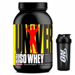 Ultra Iso Whey 907gr Tropical Puch Universal Nutrition + Coqueteleira ON Preta