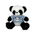 Urso Panda de Pelúcia 40cm Blusa Azul