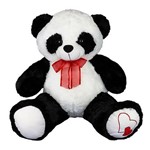 Urso Panda de Pelúcia Coração Sentado