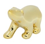 Urso Polar Decorativo de Cerâmica Dourado Urban