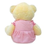 Urso Vestido Coração e Laçinho Rosa 50cm - Pelúcia