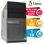 Usado: Computador Intel Core I3 3240 3.4ghz Ddr3 4gb HD 1tb Torre Dell 7010 Linux