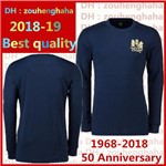 Utd 1968 Anos Camisas Especiais 1968-2018 Unidos 50 o Aniversario da Edicao Long Sleeve Blue Football Shirts