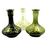 Vaso/base P/ Narguile Formato Aladin Grande 30cm Md Hookah, Desenhos Dourados. 5,5cm Diâmetro Bocal