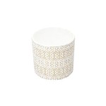Vaso Cerâmica Brocade Branco e Dorado - Urban