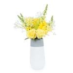 Vaso Cerâmica com Flores Amarelas