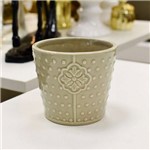 Vaso Cerâmica Pontos Baixo 8cm Cinza - 56824