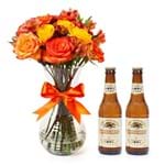 Vaso com Flores Tons Terrosos + Cervejas Premium 355ml