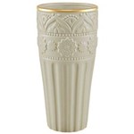 Vaso de Cerâmica - Cinza com Detalhes de Flores - Grande 30cm