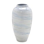 Vaso de Ceramica Cinza e Azul 40cm Espressione