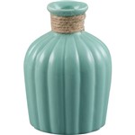 Vaso de Cerâmica com Acabamento em Vidro Celo Verde Claro 11x11x15cm - Prestige