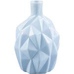 Vaso de Cerâmica com Acabamento em Vidro Spike Azul Claro 10x10x15,5cm - Prestige