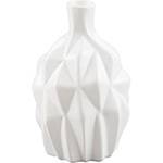 Vaso de Cerâmica com Acabamento em Vidro Spike Branco 10x10x15,5cm - Prestige