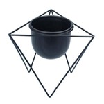 Vaso de Cerâmica com Base de Ferro Triangular