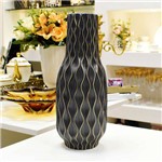 Vaso de Cerâmica Preto com Desenhos Geométricos - 56394