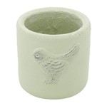 Vaso de Cerâmica Verde Embossed Bird Pequeno Urban