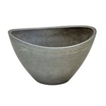 Vaso de Fiber Clay Cinza 31x22x18cm - Led Lustre