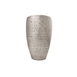 Vaso de Metal Prateado Desenhos Delicados - VA0260