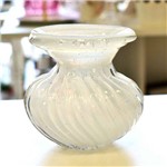 Vaso de Murano Vidro Trouxinha Pequeno Branco Glacial - 57244