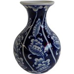 Vaso de Porcelana Azul e Branco Aladin Grande Urban