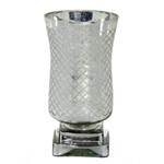 Vaso de Vidro 28cm Transparente e Prata Espressione