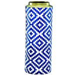 Vaso Decorativo Cerâmica Azul/branco 14x36x14cm