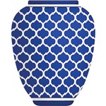 Vaso Decorativo Cerâmica Dedal Indigo Turkish Fence Urban Azul - 25x20x20cm