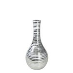 Vaso Decorativo de Cerâmica Prata 30 Cm