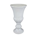Vaso Decorativo em Cerâmica Luxo Branco 29cm