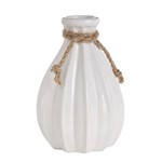 Vaso Decorativo Pequeno de Cerâmica Branca