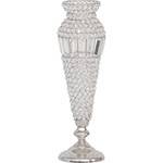 Vaso Decorativo Wolff India Rojemac Cristal com Pé de Altura Transparente 46x14x12cm