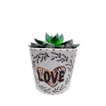 Vaso em Cerâmica Branco Love 14 Cm
